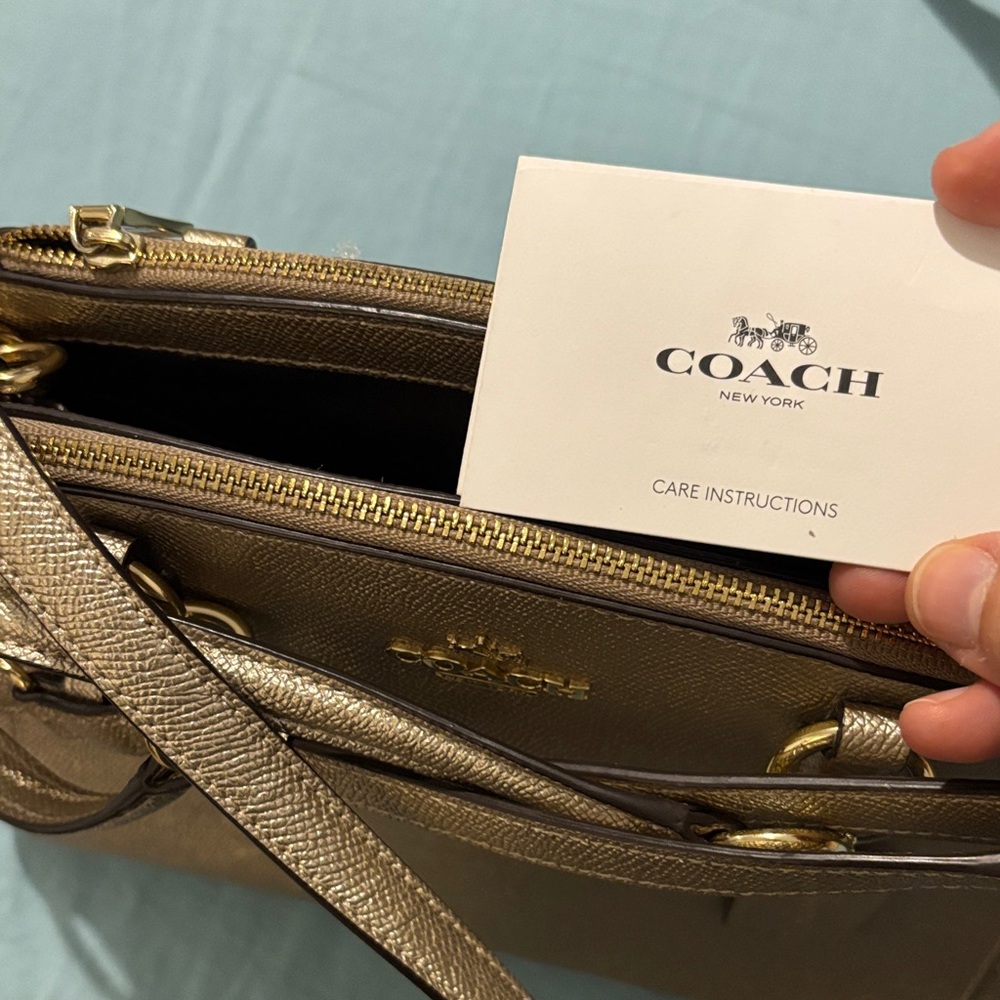 Coach Metallic Gold Shoulder Bag - Picture 3 of 7